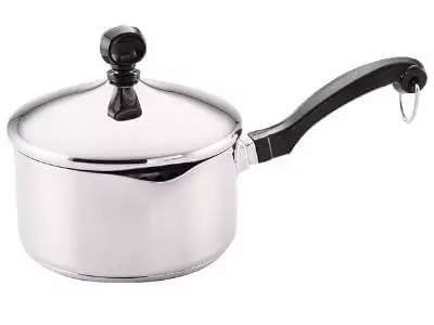 Faberware Classic Stainless Steel Covered Straining Saucepan