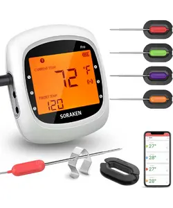 Wireless Meat Thermometer with 4 Probes Digital Thermometer