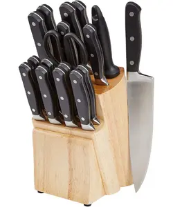 Amazon Basics 18-Piece Premium Kitchen Knife Block Set